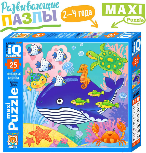 Изображение товара Развивающая игра Айрис-пресс IQ Макси. Кит в синем море 2+ / 9785811282241