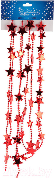 Изображение товара Гирлянда-бусы Волшебная страна Звезды / 104057 (красный)