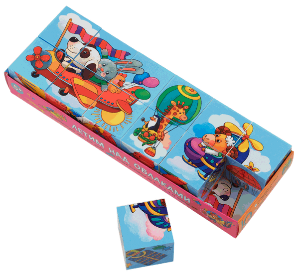 Изображение товара Развивающий игровой набор Айрис-пресс Умные кубики в поддончике Летим над облаками New / 9785811280469