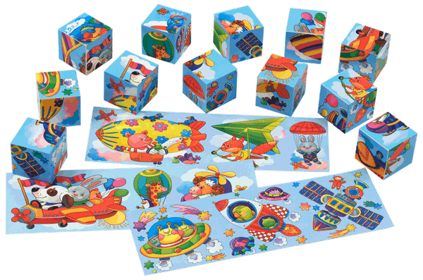 Изображение товара Развивающий игровой набор Айрис-пресс Умные кубики в поддончике Летим над облаками New / 9785811280469