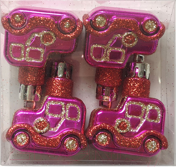 Изображение товара Набор елочных игрушек Волшебная страна Машинки / 007462 (4шт)