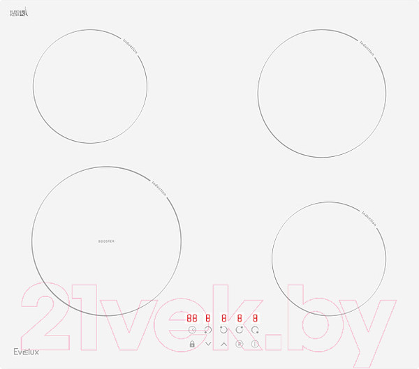 Изображение товара Индукционная варочная панель Evelux HEI 641 W
