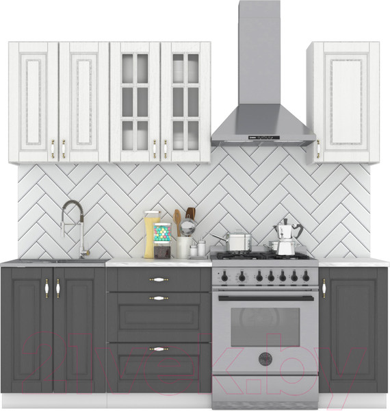 Изображение товара Кухонный гарнитур Интермебель Бостон-2 1.6 (акация белая/акация графит/тунис)