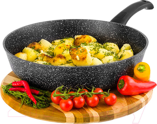 Изображение товара Сковорода Elan Gallery Гармония вкуса / 120247 (черный мрамор)
