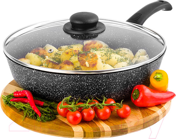 Изображение товара Сковорода Elan Gallery Гармония вкуса / 120247 (черный мрамор)
