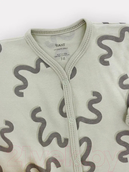 Изображение товара Комбинезон для малышей Rant Hugs And Kisses / HK_PG11-74 (Pattern Green, р.74)