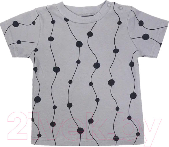 Изображение товара Футболка для малышей Rant Hugs And Kisses / 4673-68 (pattern Grey, р.68)