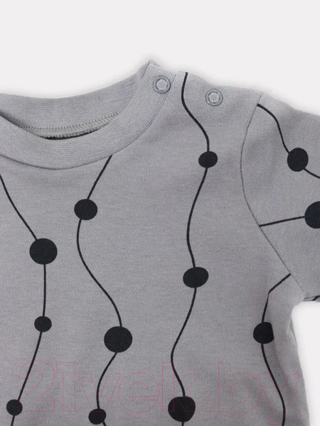 Изображение товара Футболка для малышей Rant Hugs And Kisses / 4673-68 (pattern Grey, р.68)