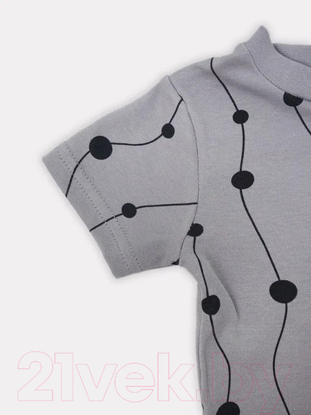Изображение товара Футболка для малышей Rant Hugs And Kisses / 4673-68 (pattern Grey, р.68)