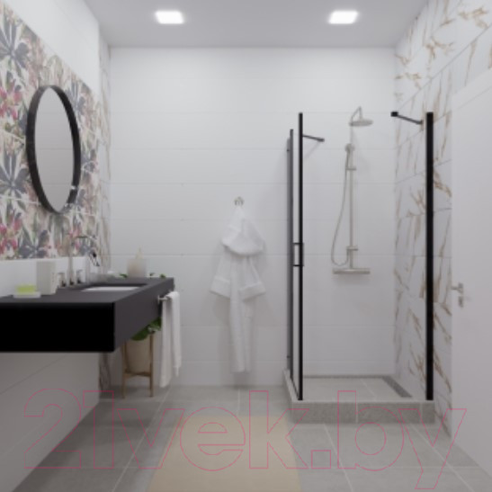 Изображение товара Душевой уголок Triton Йота-Блэк 90x90 (черный, с поддоном)