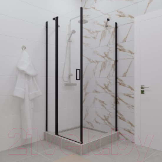 Изображение товара Душевой уголок Triton Йота-Блэк 90x90 (черный, с поддоном)