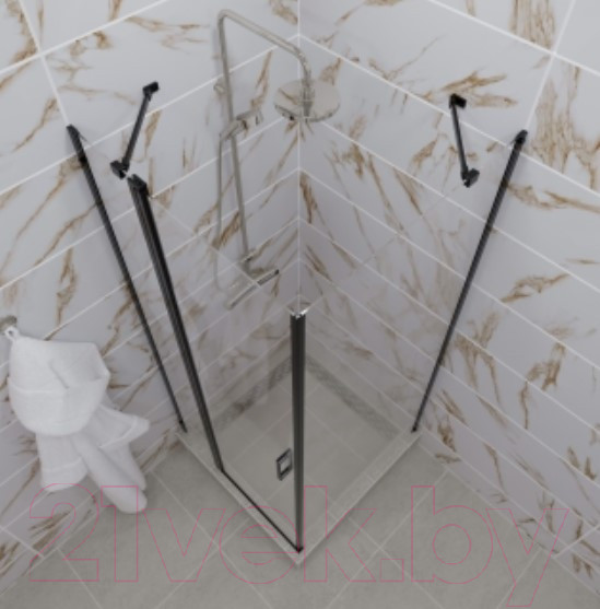 Изображение товара Душевой уголок Triton Йота-Блэк 90x90 (черный, с поддоном)