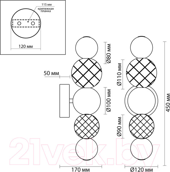 Изображение товара Бра Odeon Light Crystal 5008/7WL