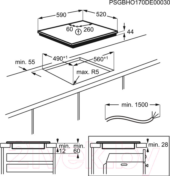 Изображение товара Индукционная варочная панель Electrolux IPE6440WI