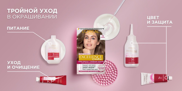 Изображение товара Крем-краска для волос L'Oreal Paris Color Excellence 600 (темно-русый)