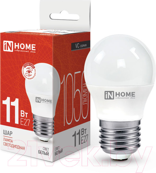 Изображение товара Лампа INhome LED-Шар-VC 11Вт 230В Е27 4000К 1050Лм / 4690612020617