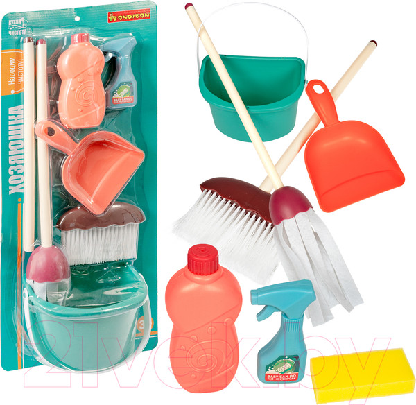 Изображение товара Набор хозяйственный игрушечный Bondibon Хозяюшка Кухня и чистота / ВВ5681