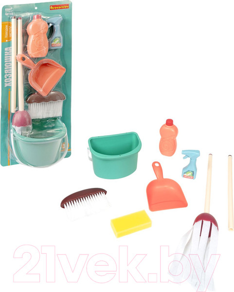 Изображение товара Набор хозяйственный игрушечный Bondibon Хозяюшка Кухня и чистота / ВВ5681