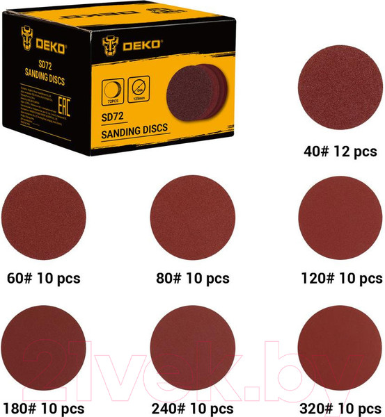 Изображение товара Набор шлифлистов Deko 065-0670 (72шт)