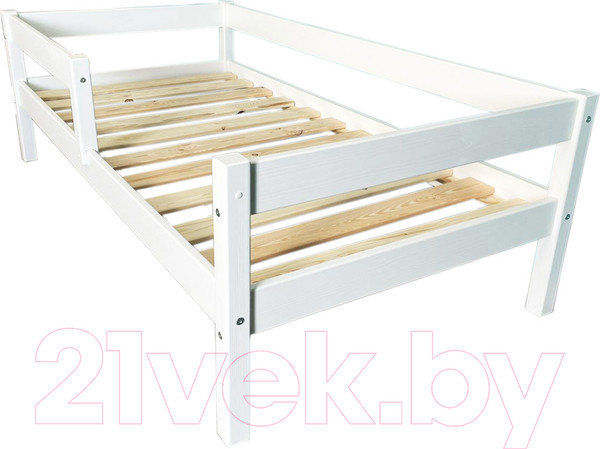 Изображение товара Кровать-тахта детская EcoWood Эльза 80x160 / ECO.001.00036.80-160.W (белый)