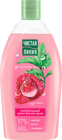 Изображение товара Гель для душа Чистая Линия Питательный Сладкая клубника и мята (750мл)