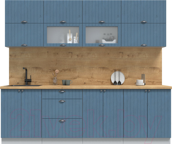 Изображение товара Кухонный гарнитур Интерлиния Берес 2.5Б  (дуб лазурный/дуб бунратти)