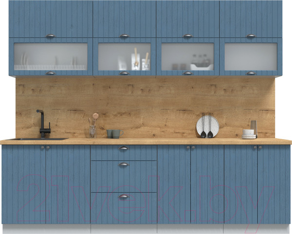 Изображение товара Кухонный гарнитур Интерлиния Берес 2.6Б (дуб лазурный/дуб бунратти)