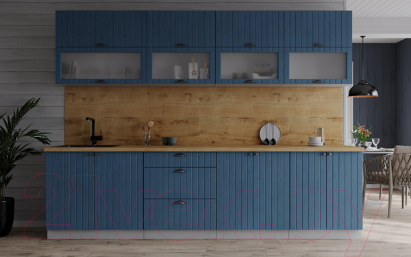 Изображение товара Кухонный гарнитур Интерлиния Берес 2.6Б (дуб лазурный/дуб бунратти)