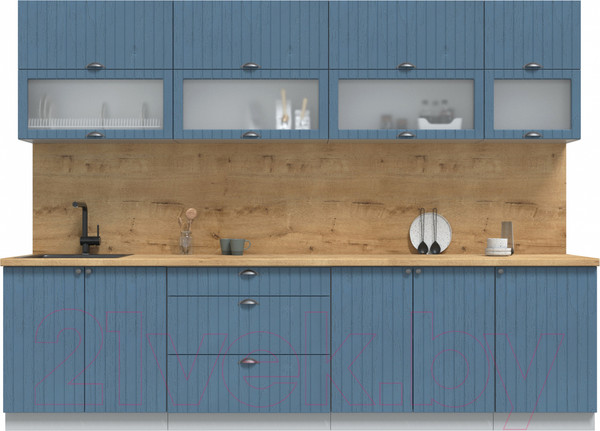 Изображение товара Кухонный гарнитур Интерлиния Берес 2.9Б (дуб лазурный/дуб бунратти)