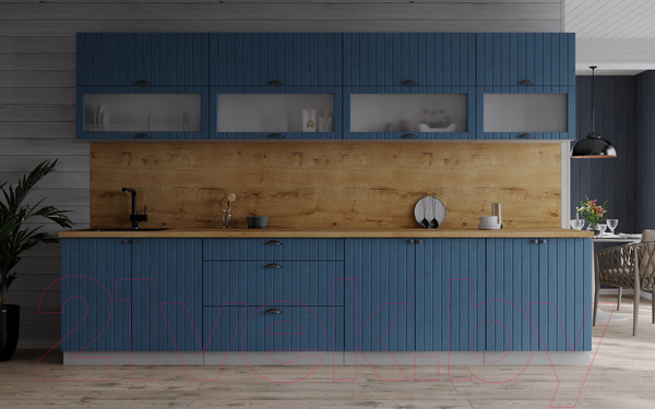 Изображение товара Кухонный гарнитур Интерлиния Берес 3.0Б (дуб лазурный/дуб бунратти)