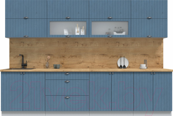 Изображение товара Кухонный гарнитур Интерлиния Берес 3.1Б (дуб лазурный/дуб бунратти)