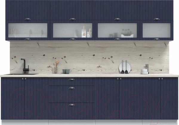 Изображение товара Кухонный гарнитур Интерлиния Берес 3.0Б  (дуб королевский/бискайская сосна)