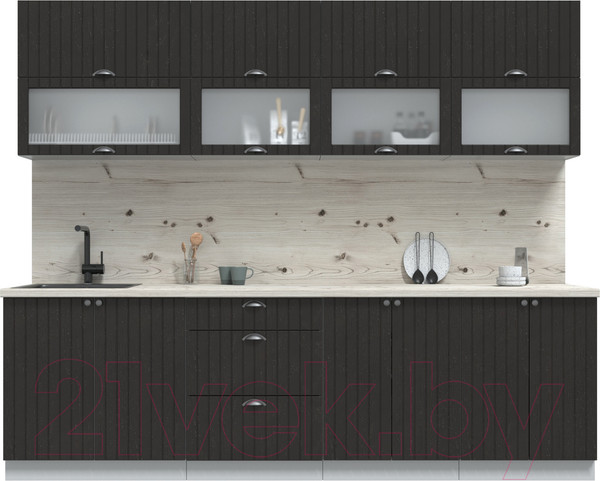 Изображение товара Кухонный гарнитур Интерлиния Берес 2.6Б (дуб английский/бискайская сосна)