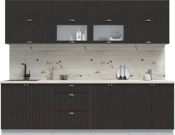 Изображение товара Кухонный гарнитур Интерлиния Берес 2.7Б  (дуб английский/бискайская сосна)