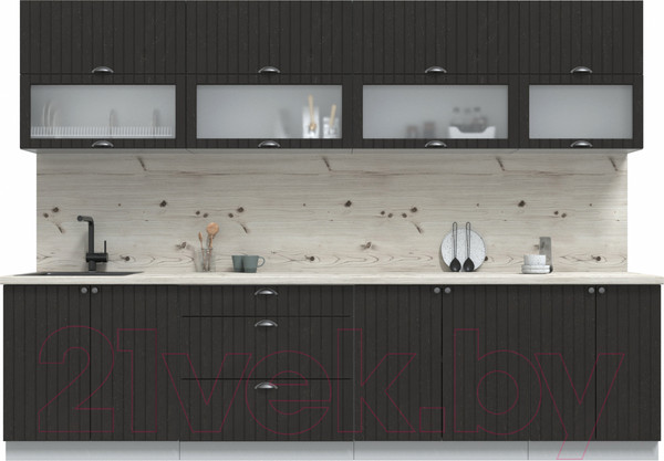 Изображение товара Кухонный гарнитур Интерлиния Берес 3.0Б (дуб английский/бискайская сосна)