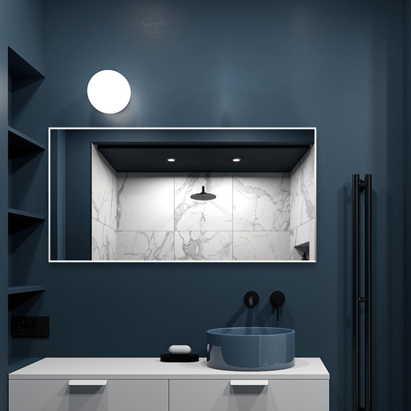 Изображение товара Зеркало Алмаз-Люкс М-426 (120x60см, в белой алюминиевой раме)