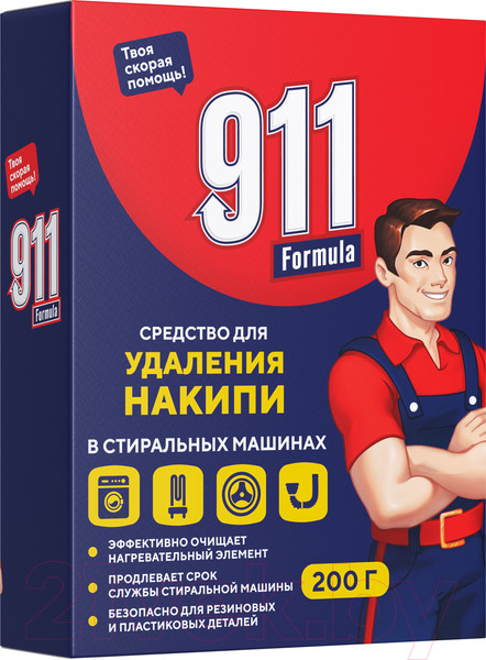 Изображение товара Средство от накипи для стиральной машины 911 Formula 200г