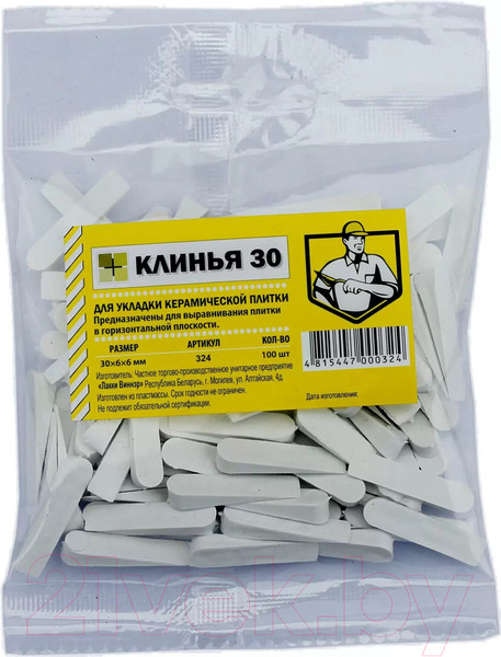 Изображение товара Клинья для укладки плитки Лакки Виннэр 30x6x6 (пластмассовые)