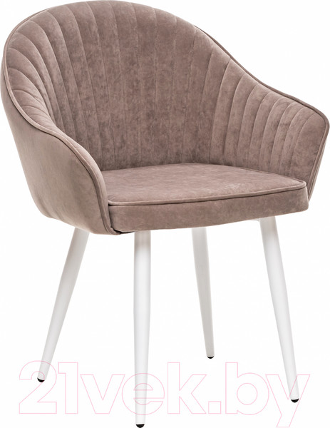 Изображение товара Стул Импэкс Leset Вайд с подлокотниками (белый/велюр латте)