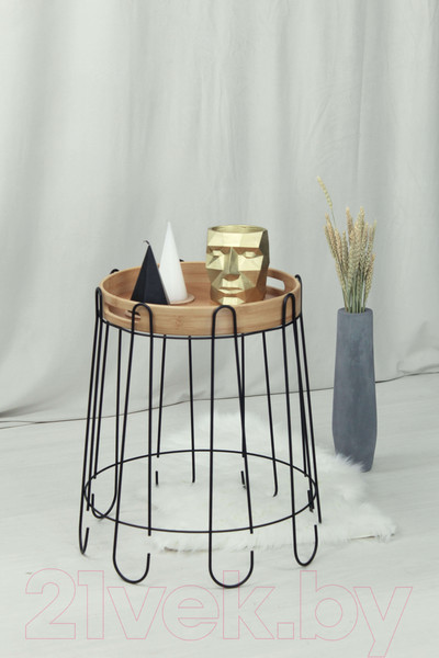 Изображение товара Журнальный столик Sheffilton SHT-CT26 (черный муар/прозрачный лак)