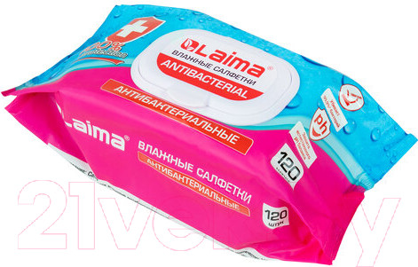Изображение товара Влажные салфетки Laima Antibacterial / 112497  (120шт)