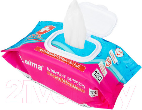 Изображение товара Влажные салфетки Laima Antibacterial / 112497  (120шт)