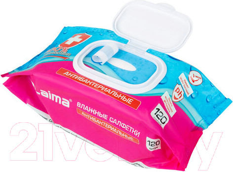 Изображение товара Влажные салфетки Laima Antibacterial / 112497  (120шт)