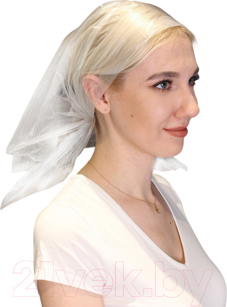 Изображение товара Комплект косынок одноразовых Sergio Professional 113x80x59 Полиэтилен / 11415  (50шт)