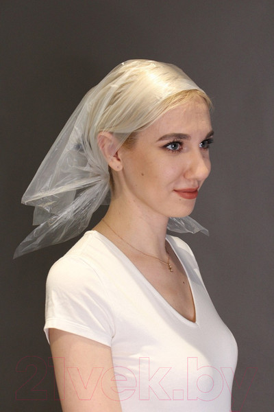 Изображение товара Комплект косынок одноразовых Sergio Professional 113x80x59 Полиэтилен / 11415  (50шт)