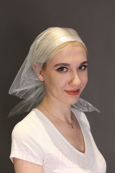 Изображение товара Комплект косынок одноразовых Sergio Professional 113x80x59 Полиэтилен / 11415  (50шт)