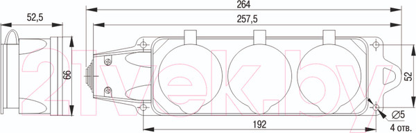 Изображение товара Розетка силовая IEK Омега PKR61-016-2-K09