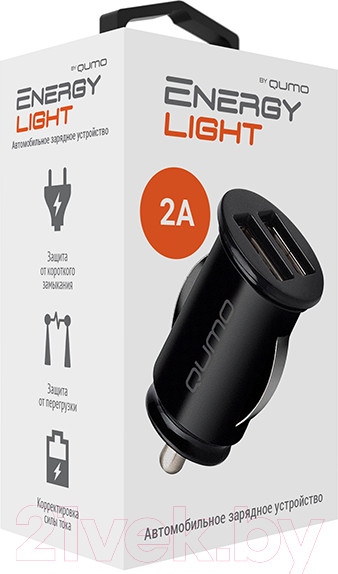 Изображение товара Адаптер питания автомобильный Qumo Energy Light Charger 0034 / Q32849 (черный)