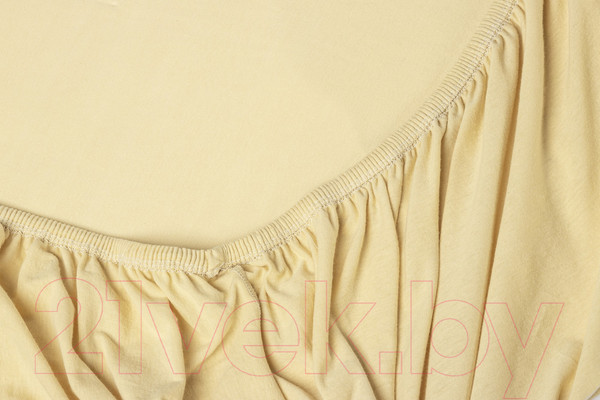 Изображение товара Простыня AlViTek Трикотажная на резинке 160x200 / ПТР-КРЕМ-160 (кремовый)