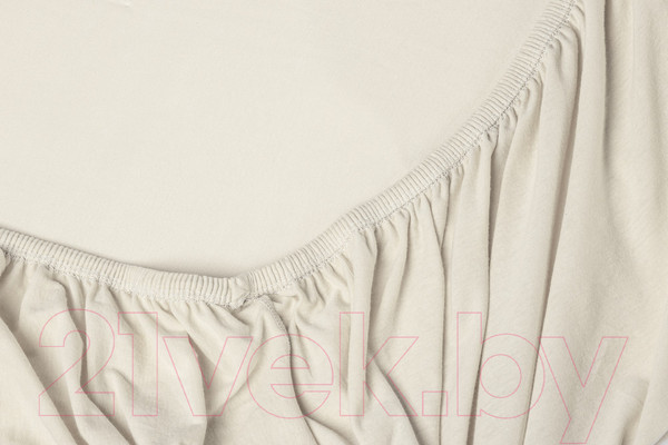 Изображение товара Простыня AlViTek Трикотажная на резинке 180x200 / ПТР-МО-180(180) (молочный)
